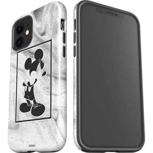 Disney Mickey Mouse Shape on Marble iPhone 12 Impact Case