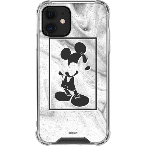 Disney Mickey Mouse Shape on Marble iPhone 12 Mini Clear Case
