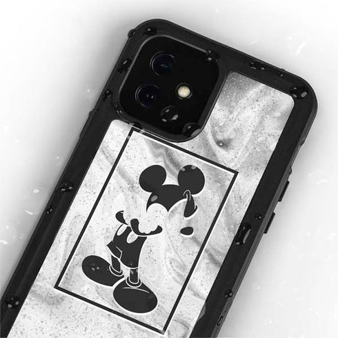 Disney Mickey Mouse Shape on Marble iPhone 12 Mini Waterproof Case