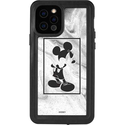 Disney Mickey Mouse Shape on Marble iPhone 12 Pro Waterproof Case