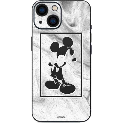 Disney Mickey Mouse Shape on Marble iPhone 13 Mini Skin