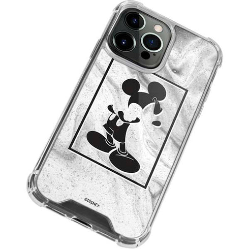 Disney Mickey Mouse Shape on Marble iPhone 13 Pro Clear Case