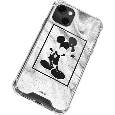 Disney Mickey Mouse Shape on Marble iPhone 14 Plus Clear Case