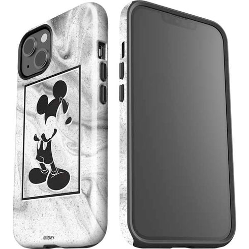 Disney Mickey Mouse Shape on Marble iPhone 15 Impact Case