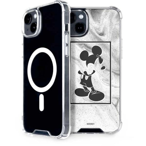 Disney Mickey Mouse Shape on Marble iPhone 15 Plus MagSafe Case