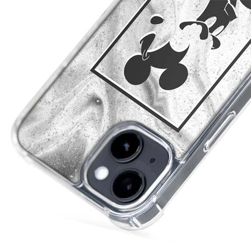 Disney Mickey Mouse Shape on Marble iPhone 15 Plus MagSafe Case