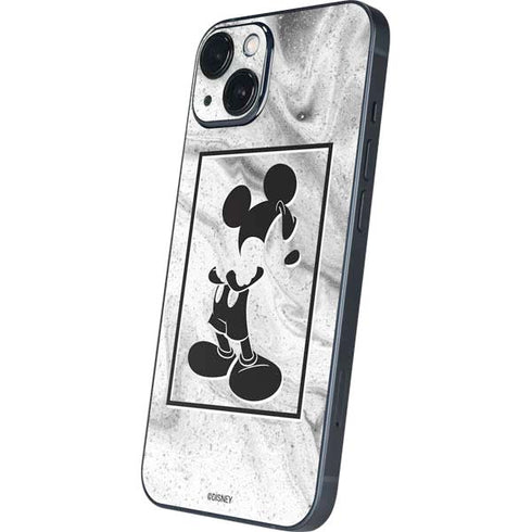Disney Mickey Mouse Shape on Marble iPhone 15 Plus Skin