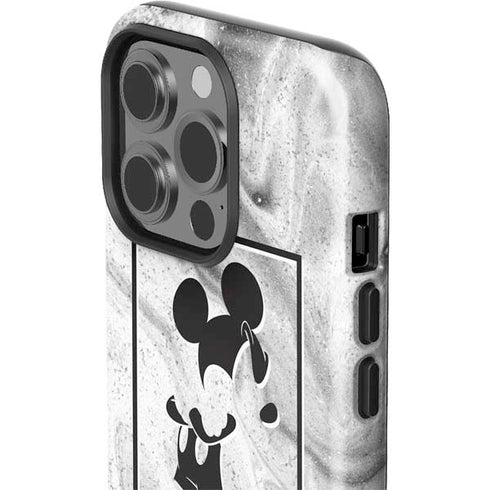 Disney Mickey Mouse Shape on Marble iPhone 15 Pro Impact Case