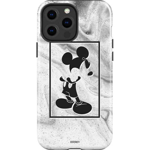 Disney Mickey Mouse Shape on Marble iPhone 15 Pro Max Impact Case