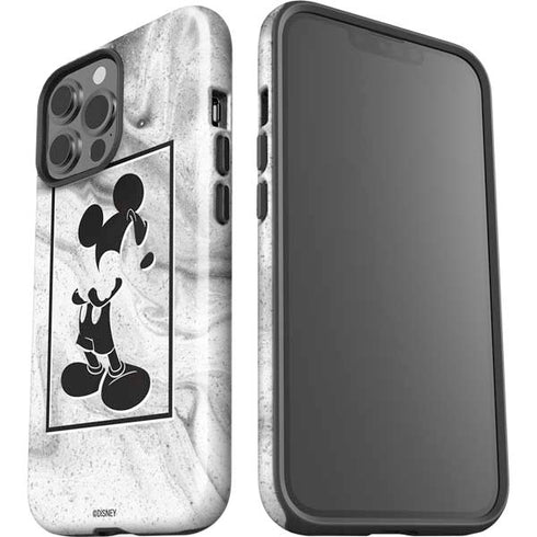 Disney Mickey Mouse Shape on Marble iPhone 15 Pro Max Impact Case
