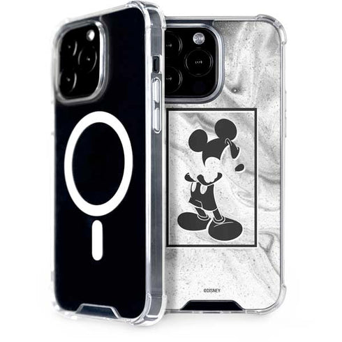 Disney Mickey Mouse Shape on Marble iPhone 15 Pro Max MagSafe Case