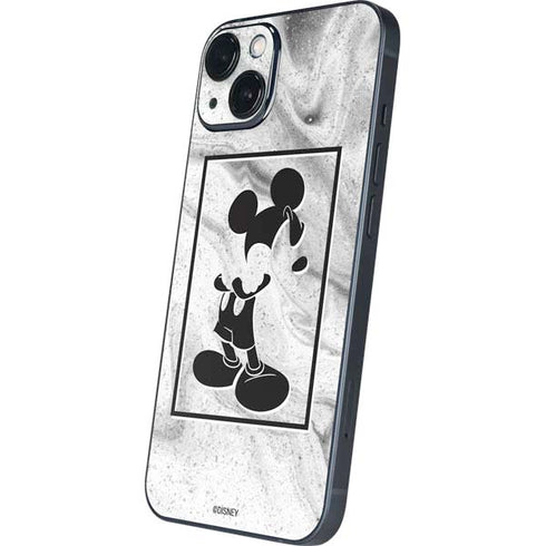 Disney Mickey Mouse Shape on Marble iPhone 15 Skin
