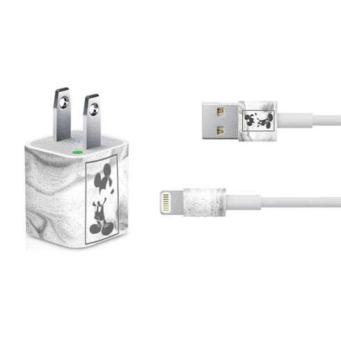 Disney Mickey Mouse Shape on Marble iPhone Charger (5W USB) Skin