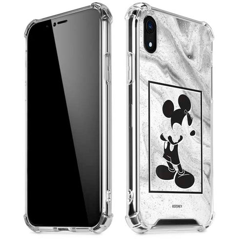 Disney Mickey Mouse Shape on Marble iPhone XR Clear Case