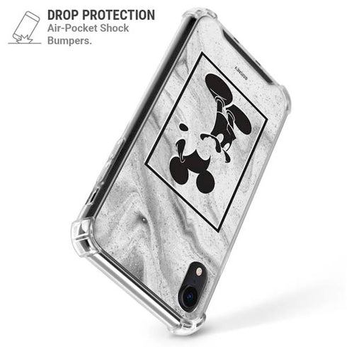 Disney Mickey Mouse Shape on Marble iPhone XR Clear Case