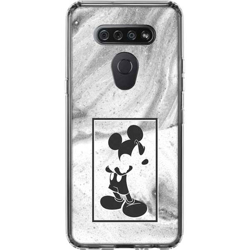 Disney Mickey Mouse Shape on Marble LG K51/Q51 Clear Case