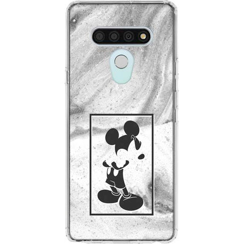 Disney Mickey Mouse Shape on Marble LG Stylo 6 Clear Case