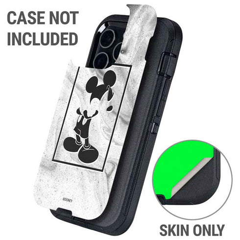 Disney Mickey Mouse Shape on Marble Otterbox Defender iPhone Skin