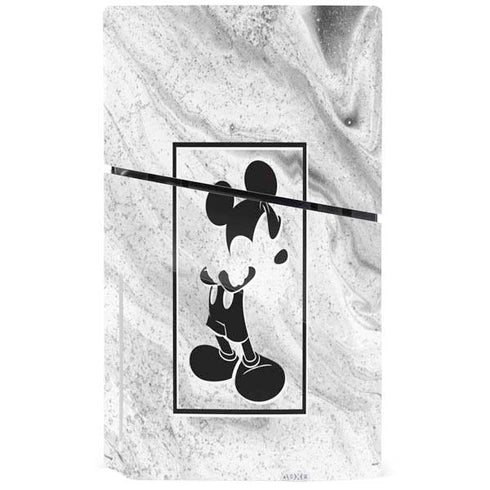 Disney Mickey Mouse Shape on Marble PS5 Slim Disk Console Skin