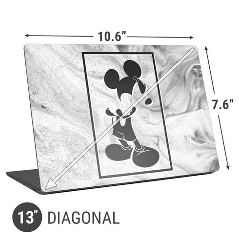 Disney Mickey Mouse Shape on Marble Universal Laptop 13in (10.6 x 7.6in) Skin