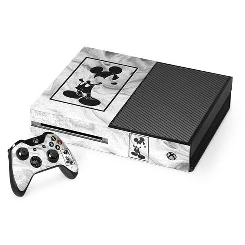 Disney Mickey Mouse Shape on Marble Xbox One Console and Controller Bundle Skin