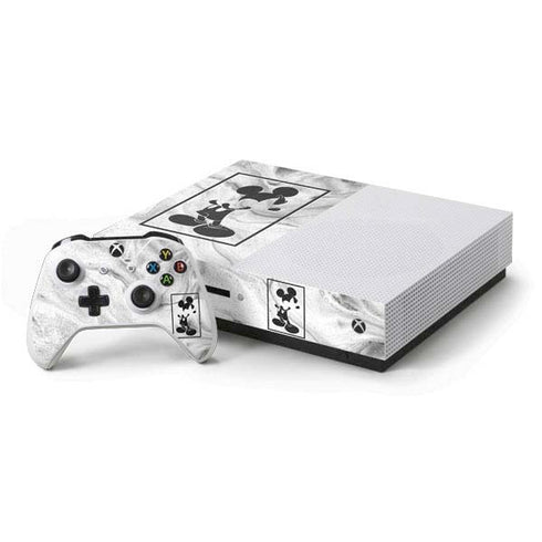 Disney Mickey Mouse Shape on Marble Xbox One S Console and Controller Bundle Skin
