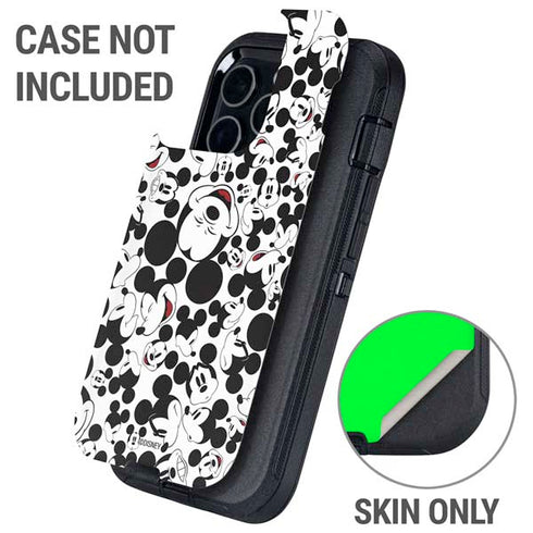 Disney Mickey Mouse Face Pattern Otterbox Defender iPhone Skin
