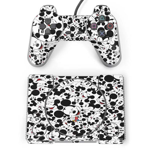 Disney Mickey Mouse Face Pattern PlayStation Classic Bundle Skin