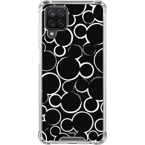 Disney Mickey Mouse Logo Pattern Galaxy A12 Clear Case