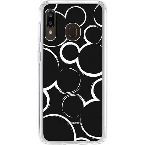 Disney Mickey Mouse Logo Pattern Galaxy A20 Clear Case