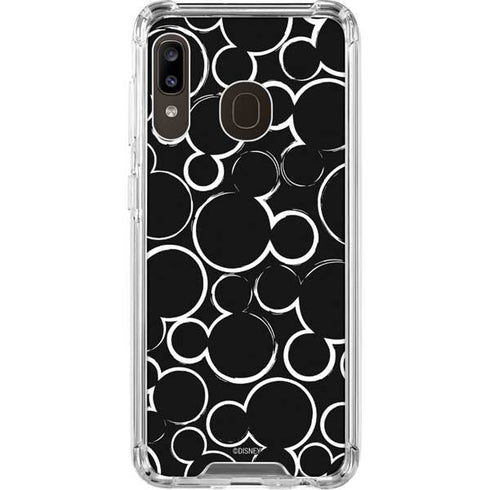 Disney Mickey Mouse Logo Pattern Galaxy A30 Clear Case