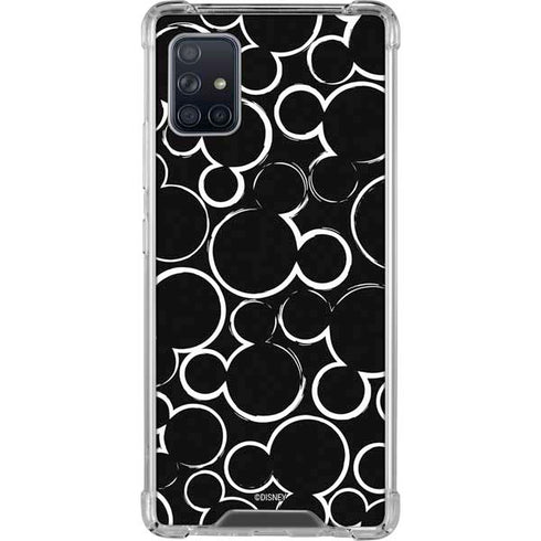 Disney Mickey Mouse Logo Pattern Galaxy A51 5G Clear Case