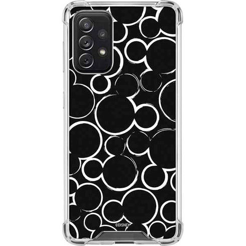 Disney Mickey Mouse Logo Pattern Galaxy A72 5G Clear Case