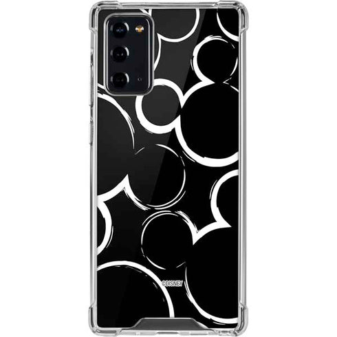 Disney Mickey Mouse Logo Pattern Galaxy Note20 5G Clear Case