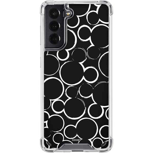 Disney Mickey Mouse Logo Pattern Galaxy S21 5G Clear Case