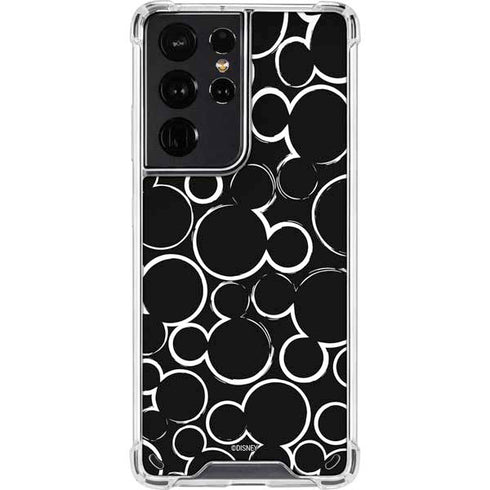 Disney Mickey Mouse Logo Pattern Galaxy S21 Ultra 5G Clear Case