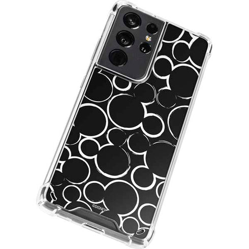 Disney Mickey Mouse Logo Pattern Galaxy S21 Ultra 5G Clear Case