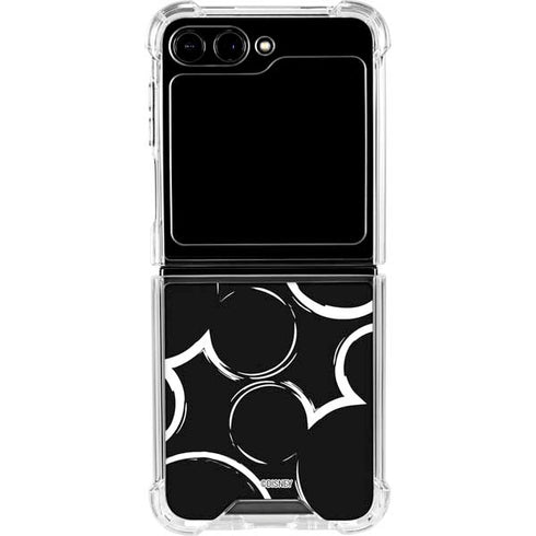 Disney Mickey Mouse Logo Pattern Galaxy Z Flip5 5G Clear Case