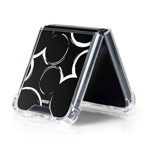 Disney Mickey Mouse Logo Pattern Galaxy Z Flip5 5G Clear Case