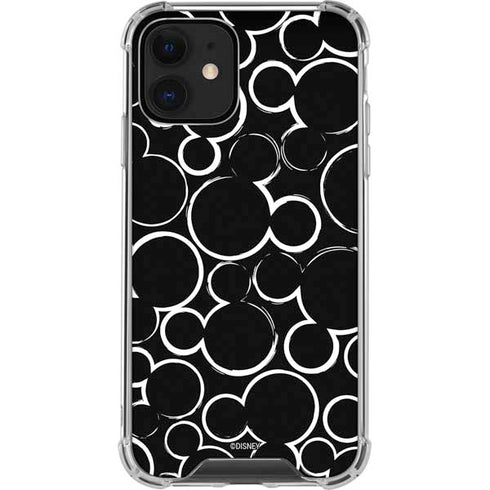 Disney Mickey Mouse Logo Pattern iPhone 12 Clear Case