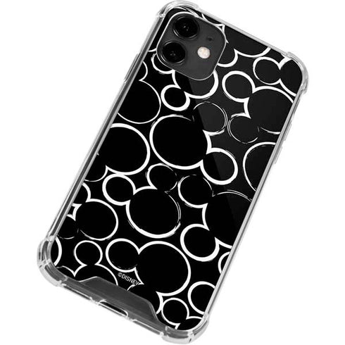 Disney Mickey Mouse Logo Pattern iPhone 12 Clear Case