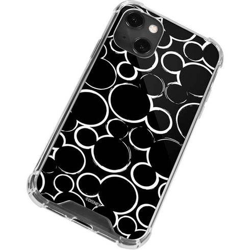 Disney Mickey Mouse Logo Pattern iPhone 15 Plus Clear Case