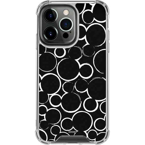 Disney Mickey Mouse Logo Pattern iPhone 15 Pro Clear Case