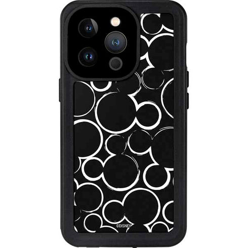 Disney Mickey Mouse Logo Pattern iPhone 14 Pro Waterproof Case