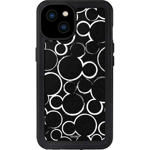 Disney Mickey Mouse Logo Pattern iPhone 15 Plus Waterproof Case