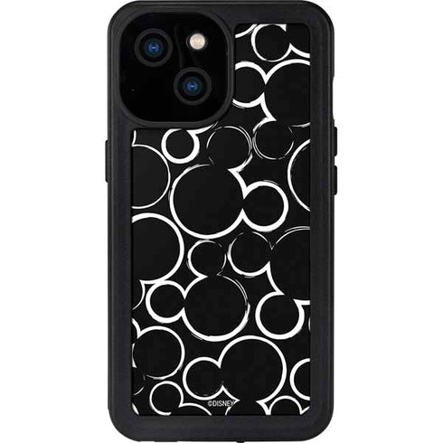 Disney Mickey Mouse Logo Pattern iPhone 15 Waterproof Case