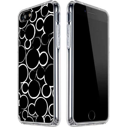 Disney Mickey Mouse Logo Pattern iPhone SE (2nd & 3rd Gen) Clear Case