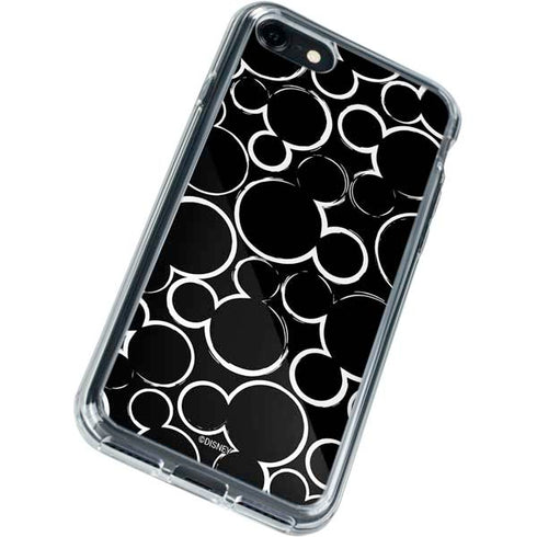 Disney Mickey Mouse Logo Pattern iPhone SE (2nd & 3rd Gen) Clear Case
