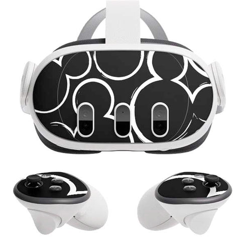 Disney Mickey Mouse Logo Pattern Meta Quest 3 Skin