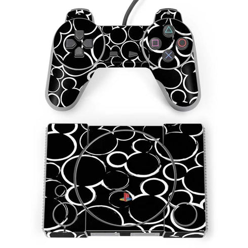 Disney Mickey Mouse Logo Pattern PlayStation Classic Bundle Skin